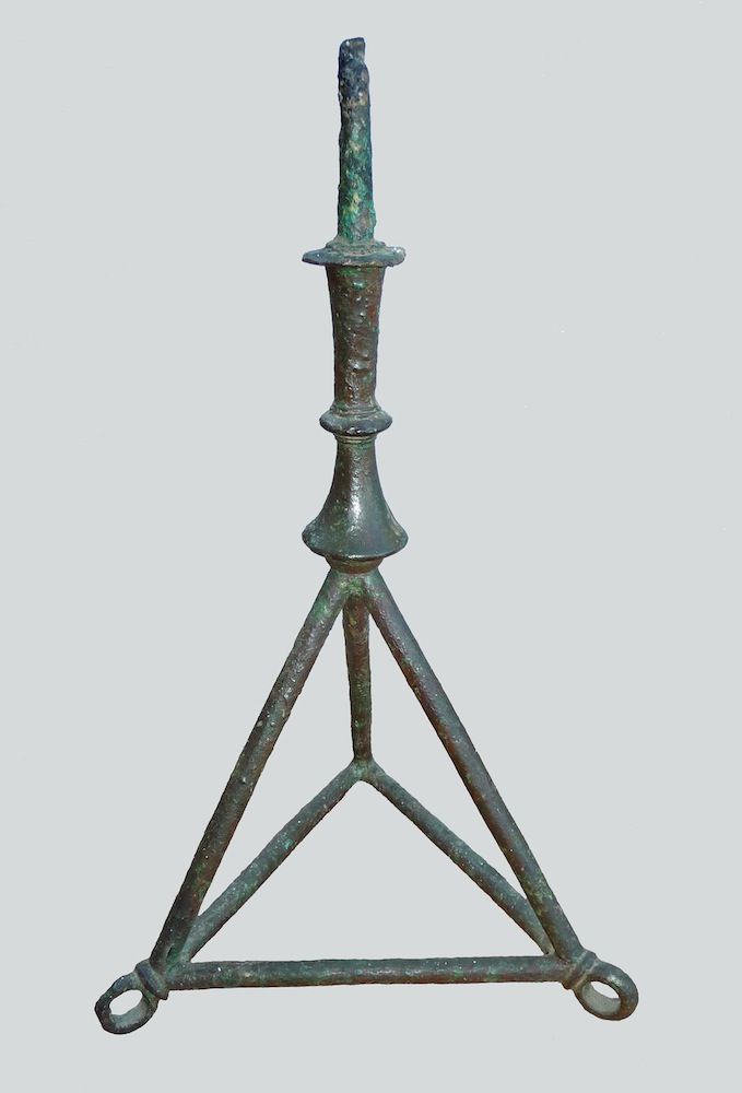 Medieval triangle base candelabra