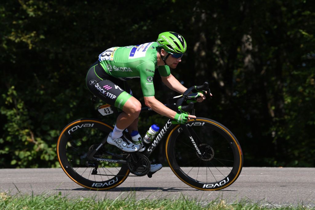GRAND COLOMBIER FRANCE SEPTEMBER 13 Sam Bennett of Ireland and Team Deceuninck QuickStep Green Points Jersey during the 107th Tour de France 2020 Stage 15 a 1745km stage from Lyon to Grand Colombier 1501m TDF2020 LeTour on September 13 2020 in Grand Colombier France Photo by Tim de WaeleGetty Images