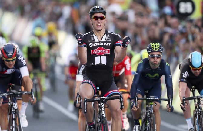 Marcel Kittel (Giant-Alpecin) celebrates his fist win of 2015