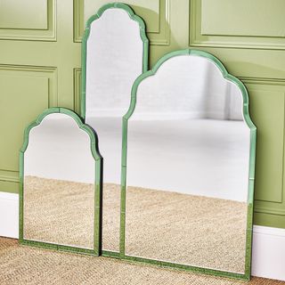 green aurora glass wall mirror
