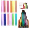 Kyerivs Colored Clip in Hair Extensions 20inch Rainbow Heat-Resistant Straight Highlight Hairpieces