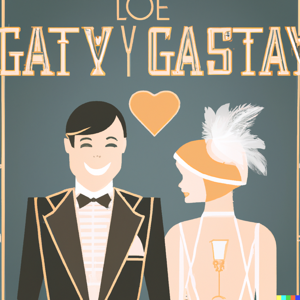 'Great Gatsby Valentines Day' image from ChatGPT