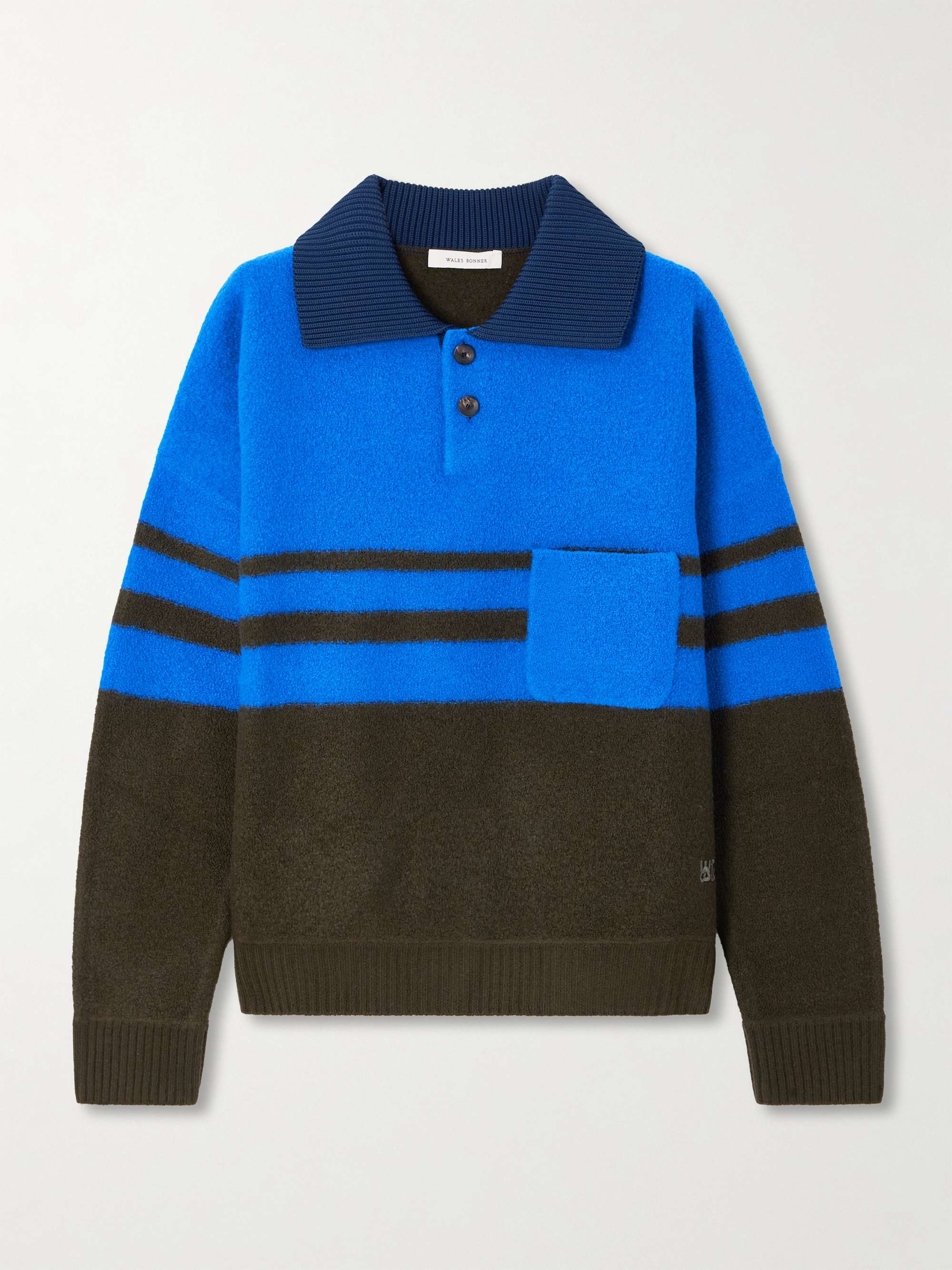 Calm Striped Wool-Blend Polo Shirt