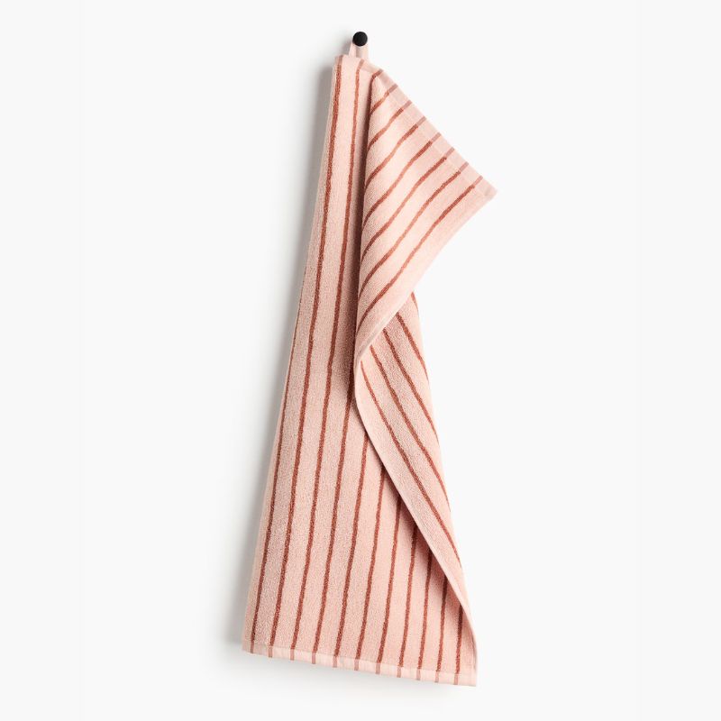 pink striped towel