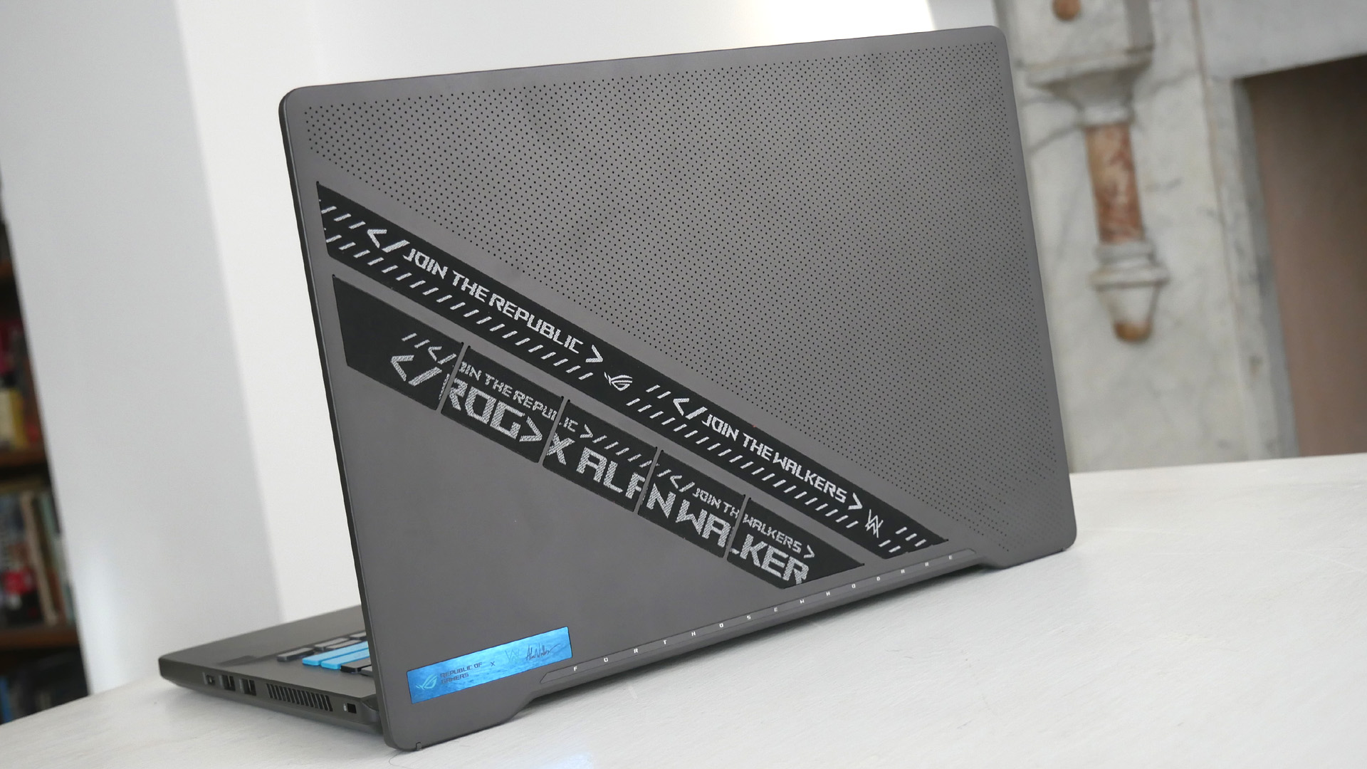 Asus ROG Zephyrus G14 Alan Walker Special Edition on a white table