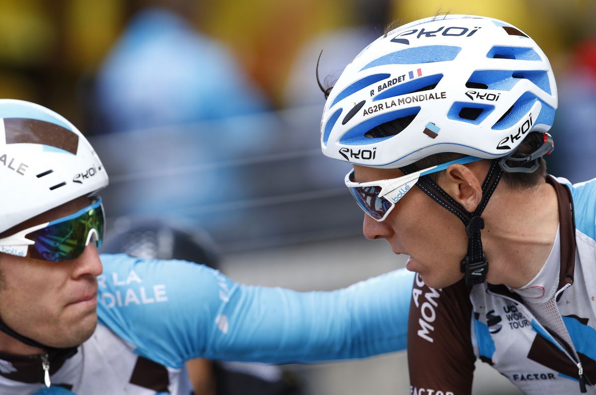 Jan Bakelants with teammate Romain Bardet after stage 2