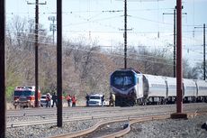 Site of Amtrak train derailment outside Philadelphia