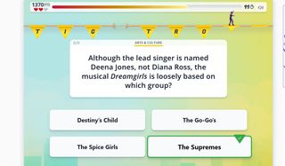 A trivia puzzle asking what the movie Dreamgirls is based on