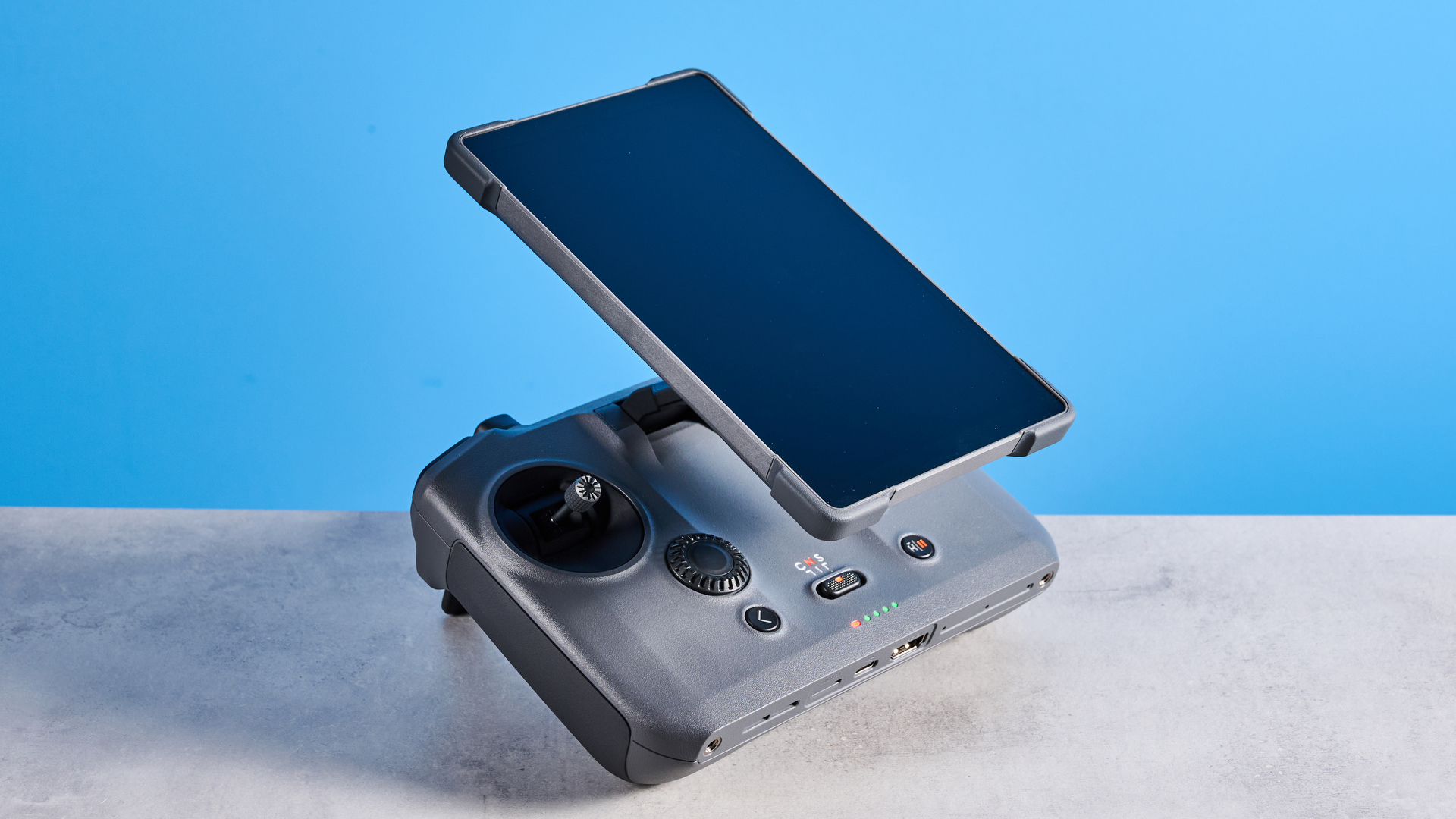 A dark grey DJI Mavic 4 Pro drone