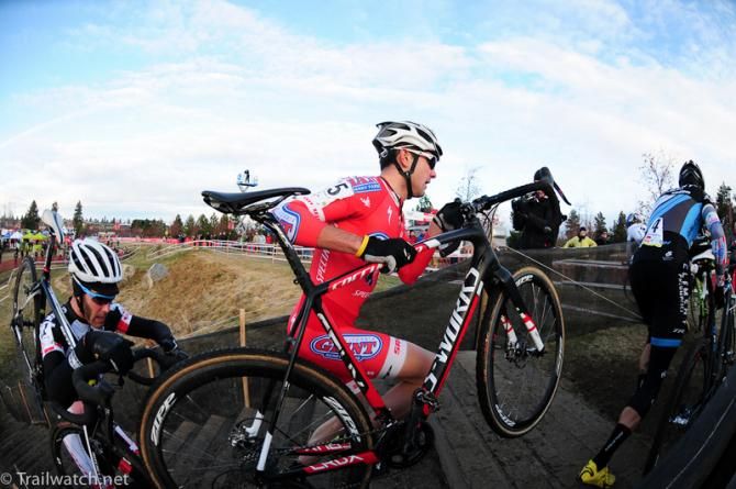 Yannick Eckmann (Cal Giant Berries) on the stairs