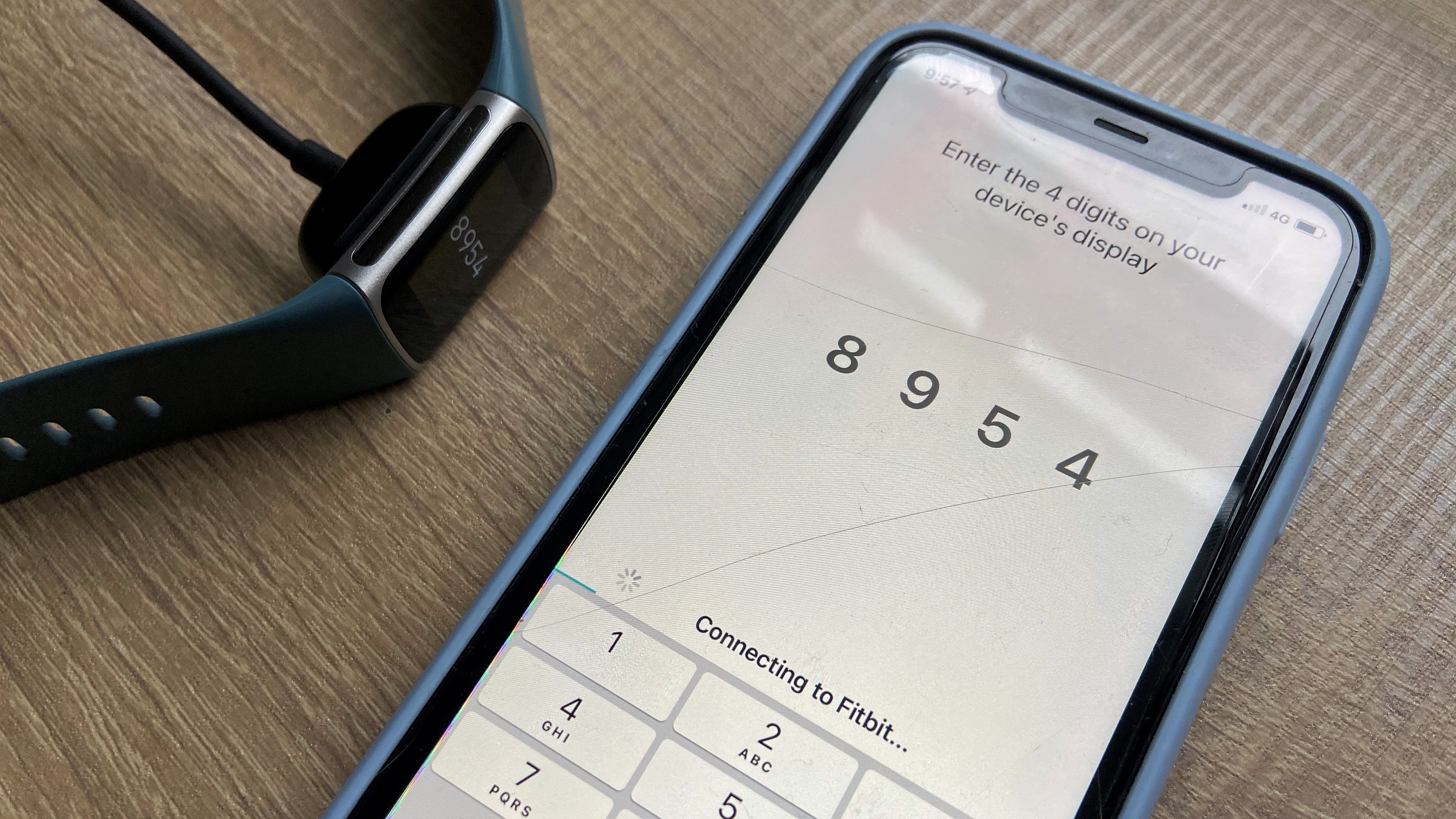 A photo of the fitbit charge 5 set up process