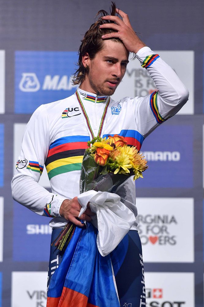 Peter Sagan (Slovakia) in the rainbow jersey