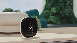 Ecobee Smart Thermostat in front of a window
