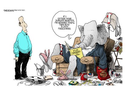 Political cartoon Republicans benefits