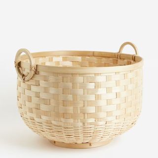 Large Bamboo Storage Basket against a white background.