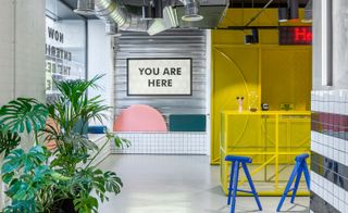Postmodernist interiors by Masquespacio at The Student Hotel