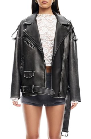 Ace Faux Leather Biker Jacket