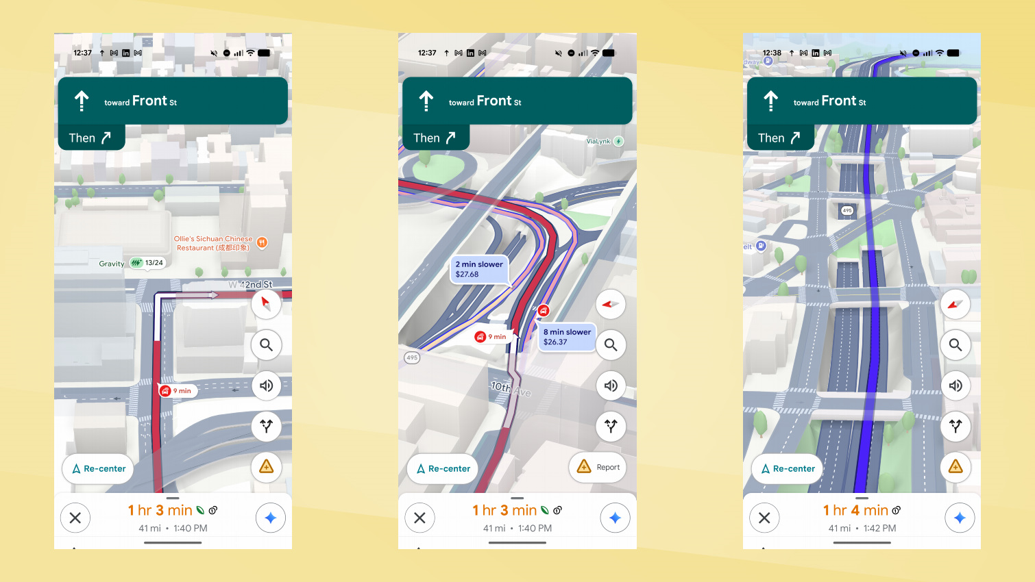 Google Maps Immersive Navigation.
