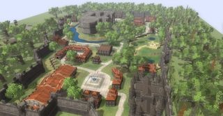 Cities like Falador are almost perfect recreations of how they appear in Runescape.