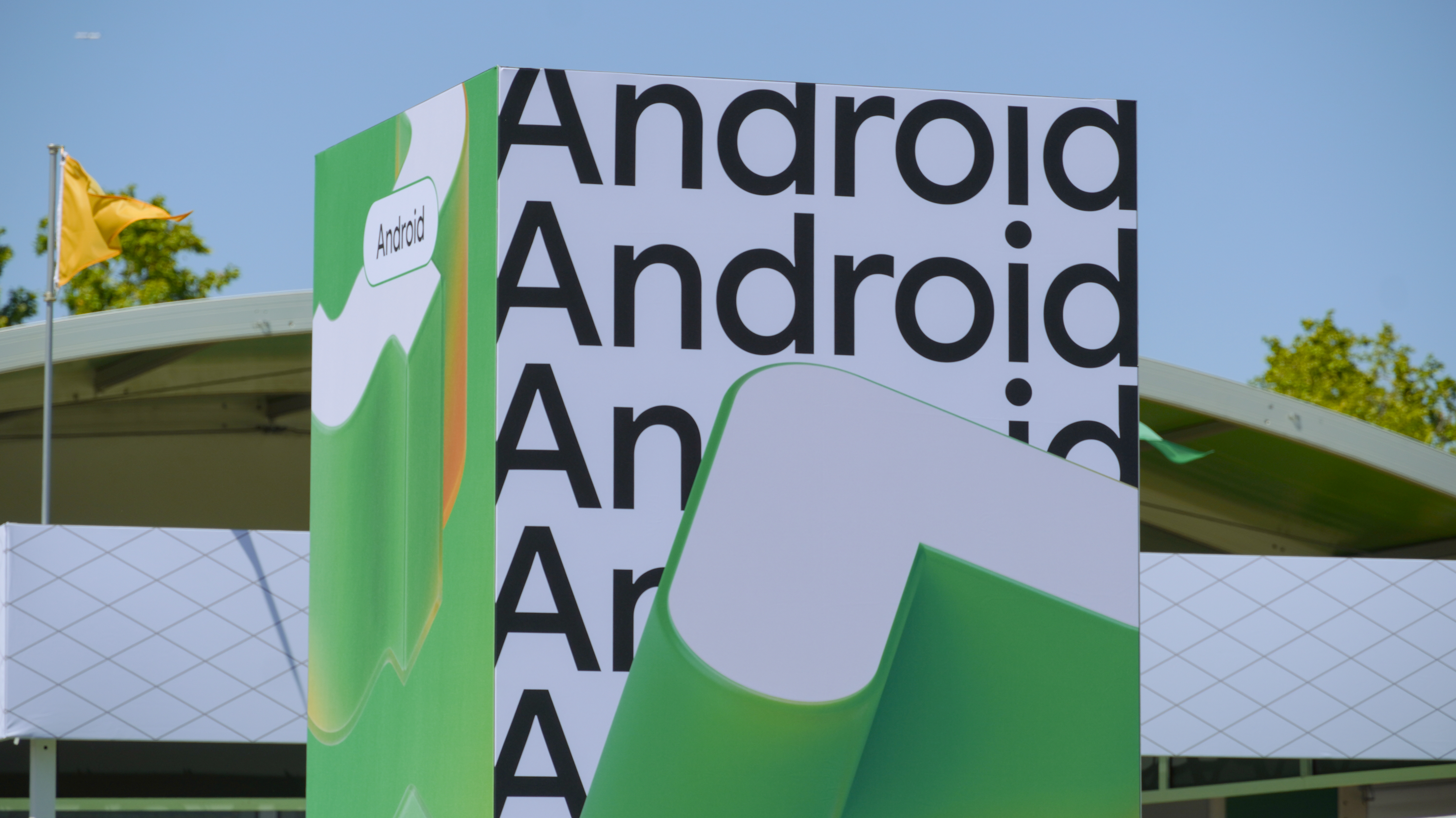 The sign for the Android Village at Google I/O 2025.