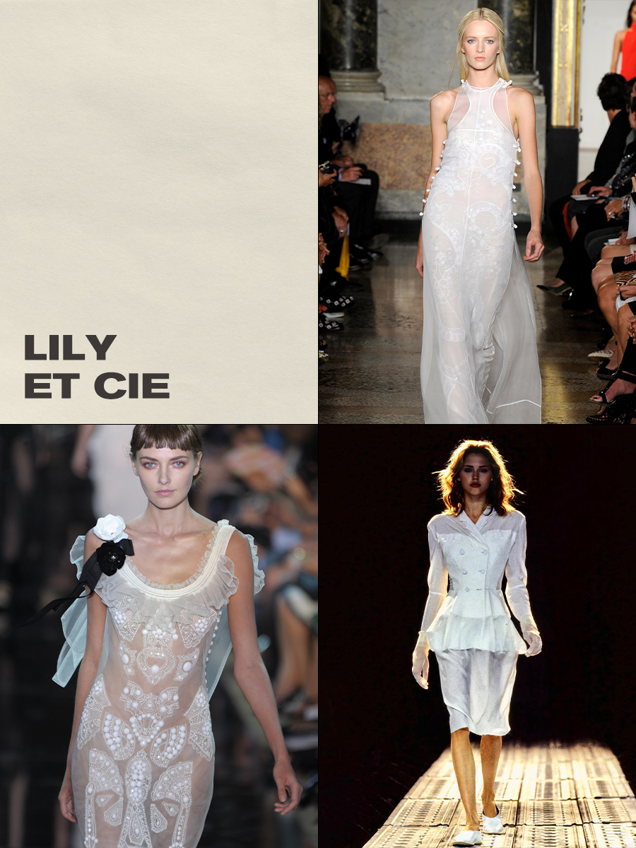 White vintage dresses.