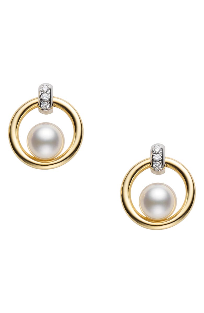 Cultured Pearl Circle Earrings
