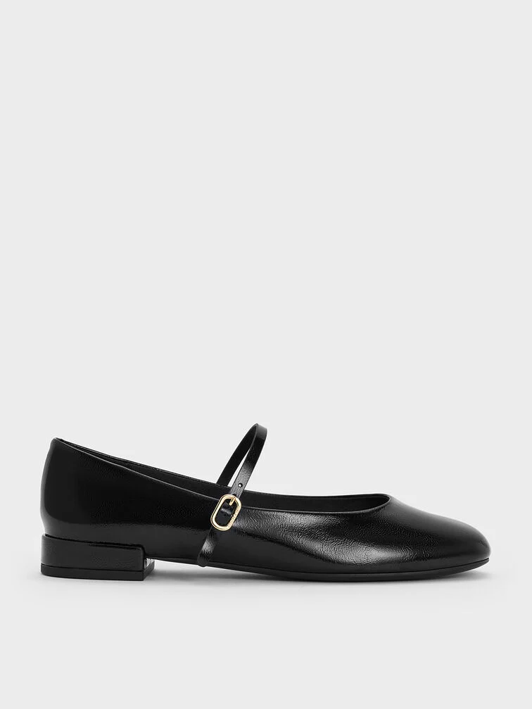 Gertrude Patent Mary Janes - Black Patent