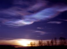 stratosphere clouds over Arctic