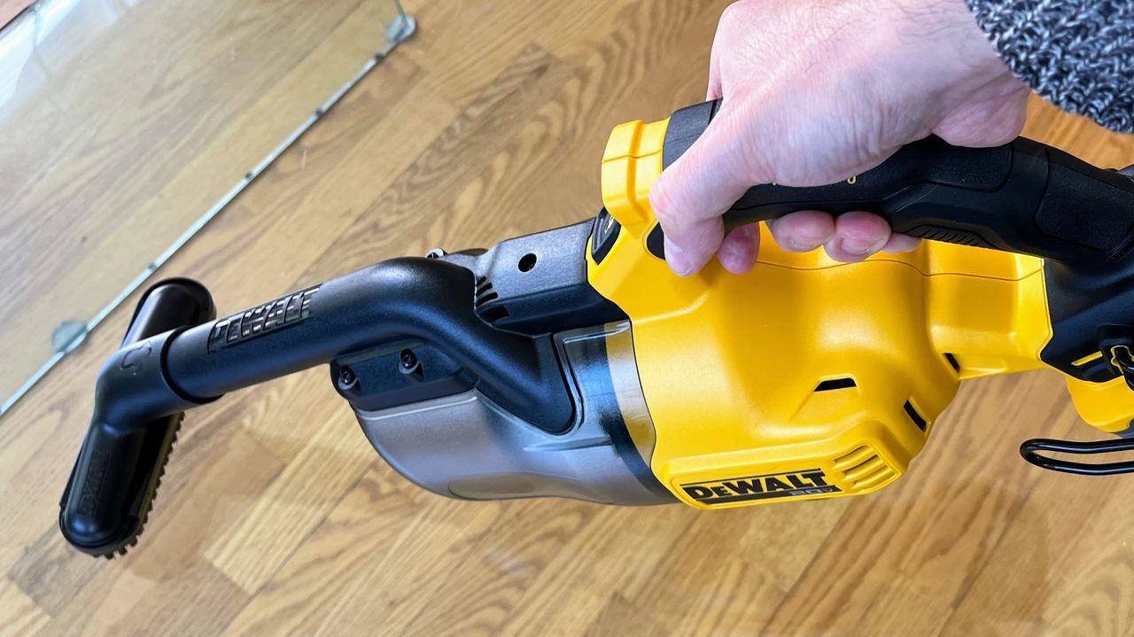 DeWalt 20V Cordless Dry Hand Vacuum being tested in writer's home