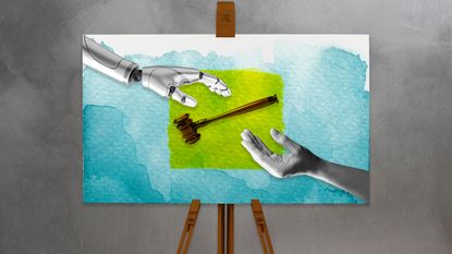 Gavel depicted on a canvas 