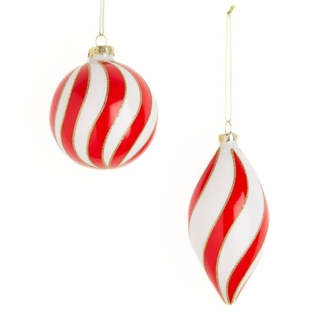 Glass red and white ornaments