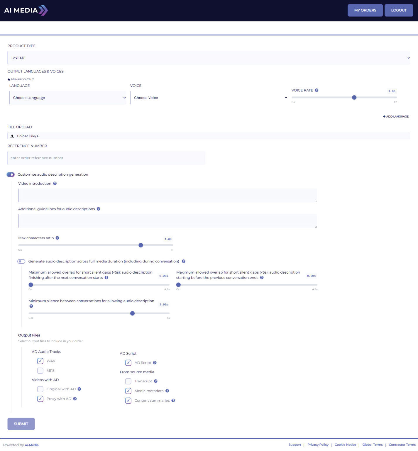 AI-Media's LEXI AD GUI