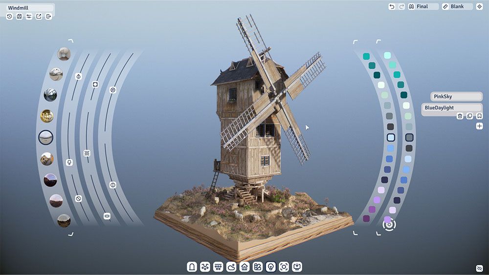 Screenshot of a 3D model from a 3D diorama-building game called Outside the Blocks