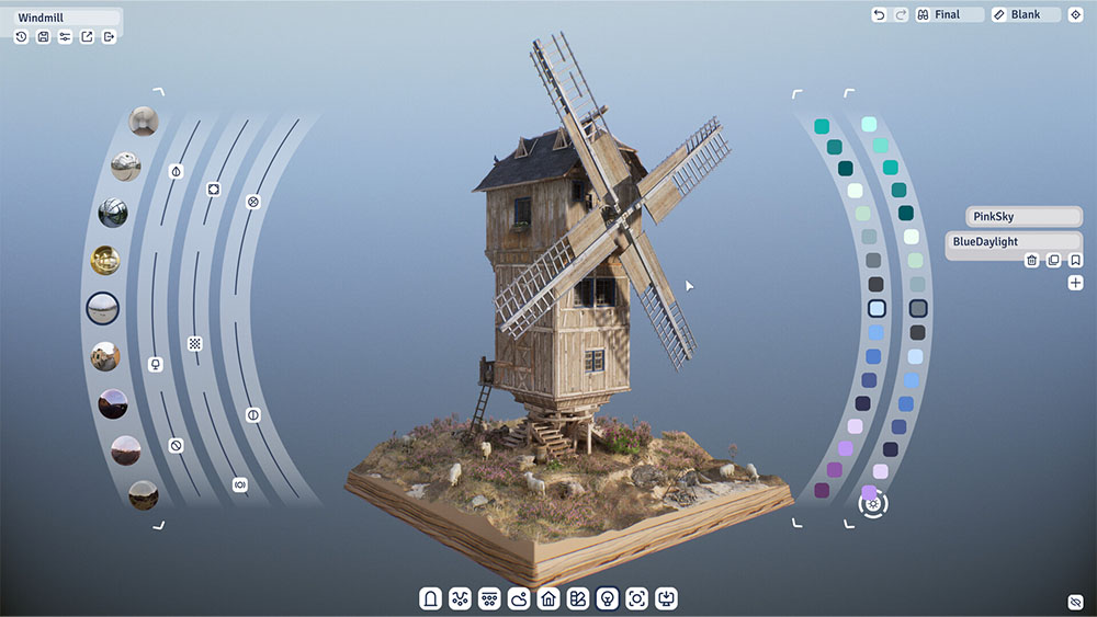 Screenshot of a 3D model from a 3D diorama-building game called Outside the Blocks