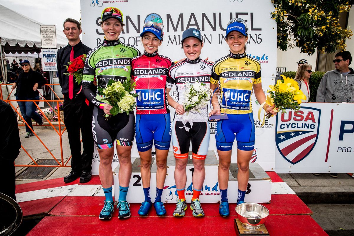 The classification winners pose for photos