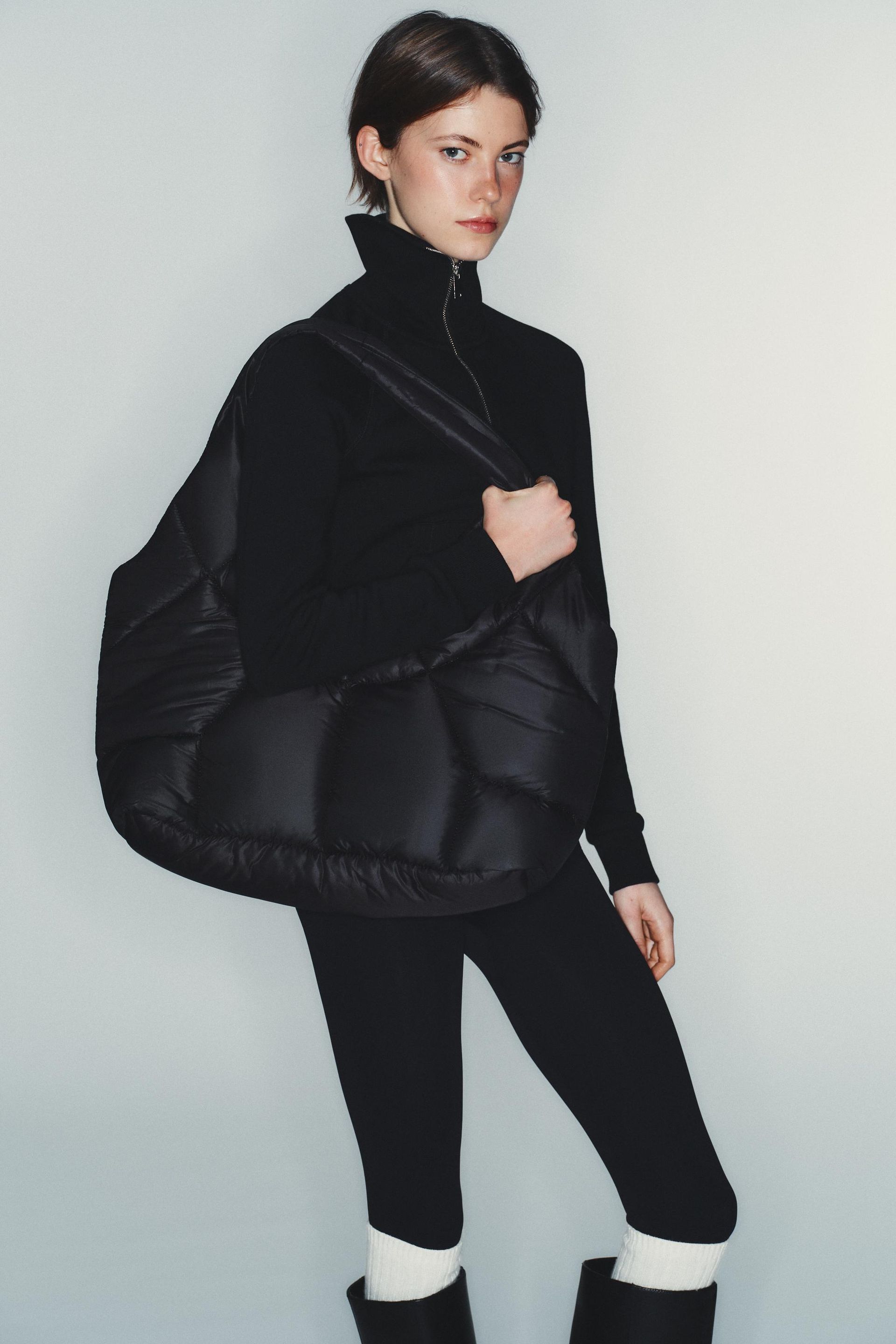 Quilted Effect Shopper Bag
