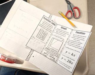 An interactive notebook creation station at PHS.