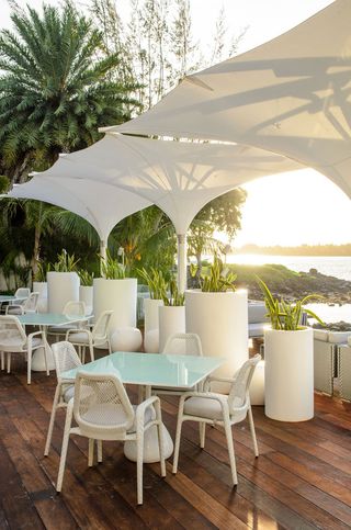 Outdoor seating area at Baystone Boutique Hotel