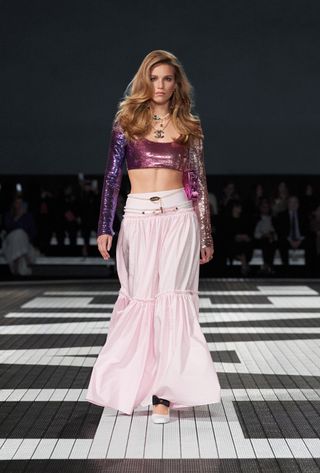 Model on Chanel runway