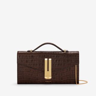 Jasmine Tookes X the Vancouver Clutch | Mahogany Croc-Effect | Demellier