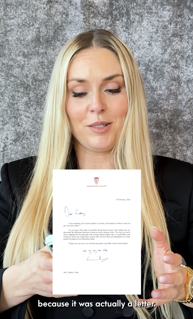 Lindsay Vonn and a letter from Prince William