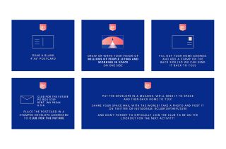 Step-by-step instructions for taking part in the Club for the Future's Postcards from Space activity.