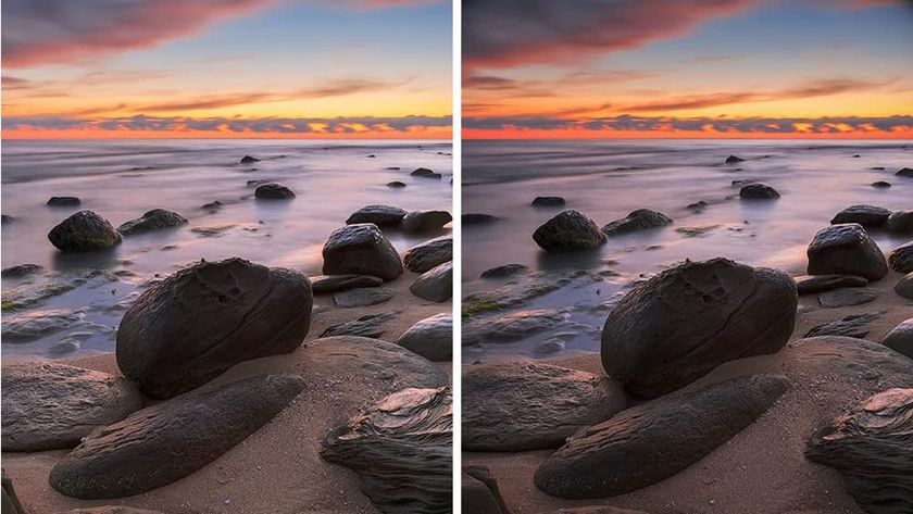 Comparison shot of two polarizer filters