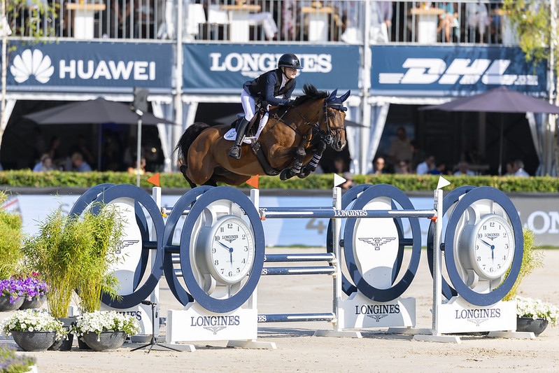 Sienna Charles in action for Great Britain on family home-bred Chawton.