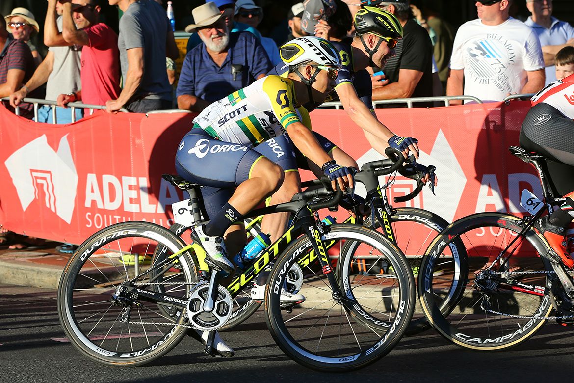 Caleb Ewan shows of his national champion's jersey