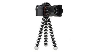 A flexible support such as a Gorillapod will allow you to secure your camera to bars on your vehicle