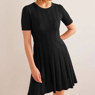 black short knitted dress