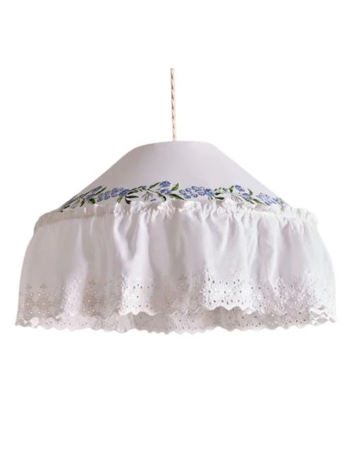 Cath Kidston Cream/blue Floral Print Easyfit Light Shade