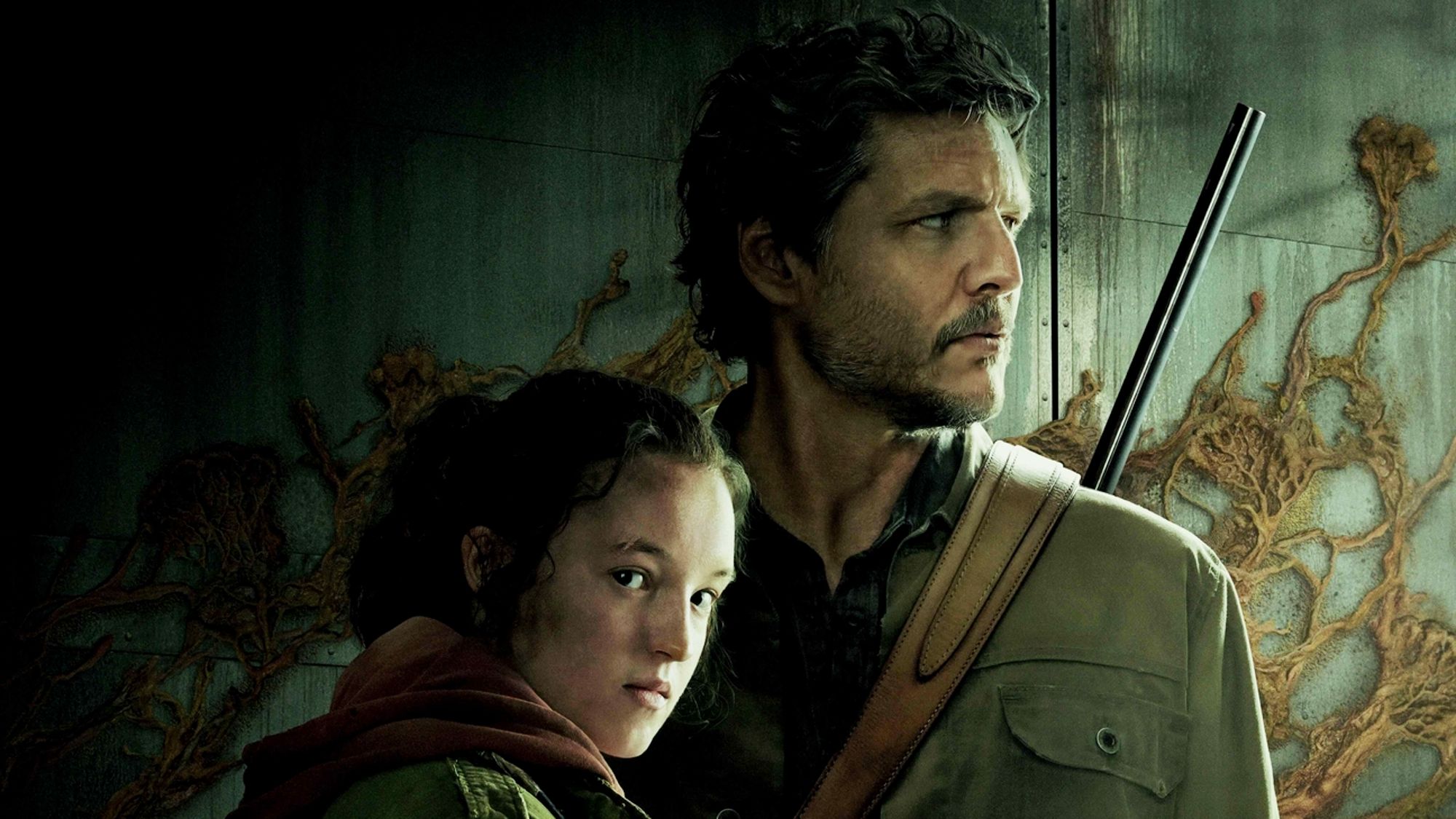 Pôster de The Last of Us com Bella Ramsey e Pedro Pascal