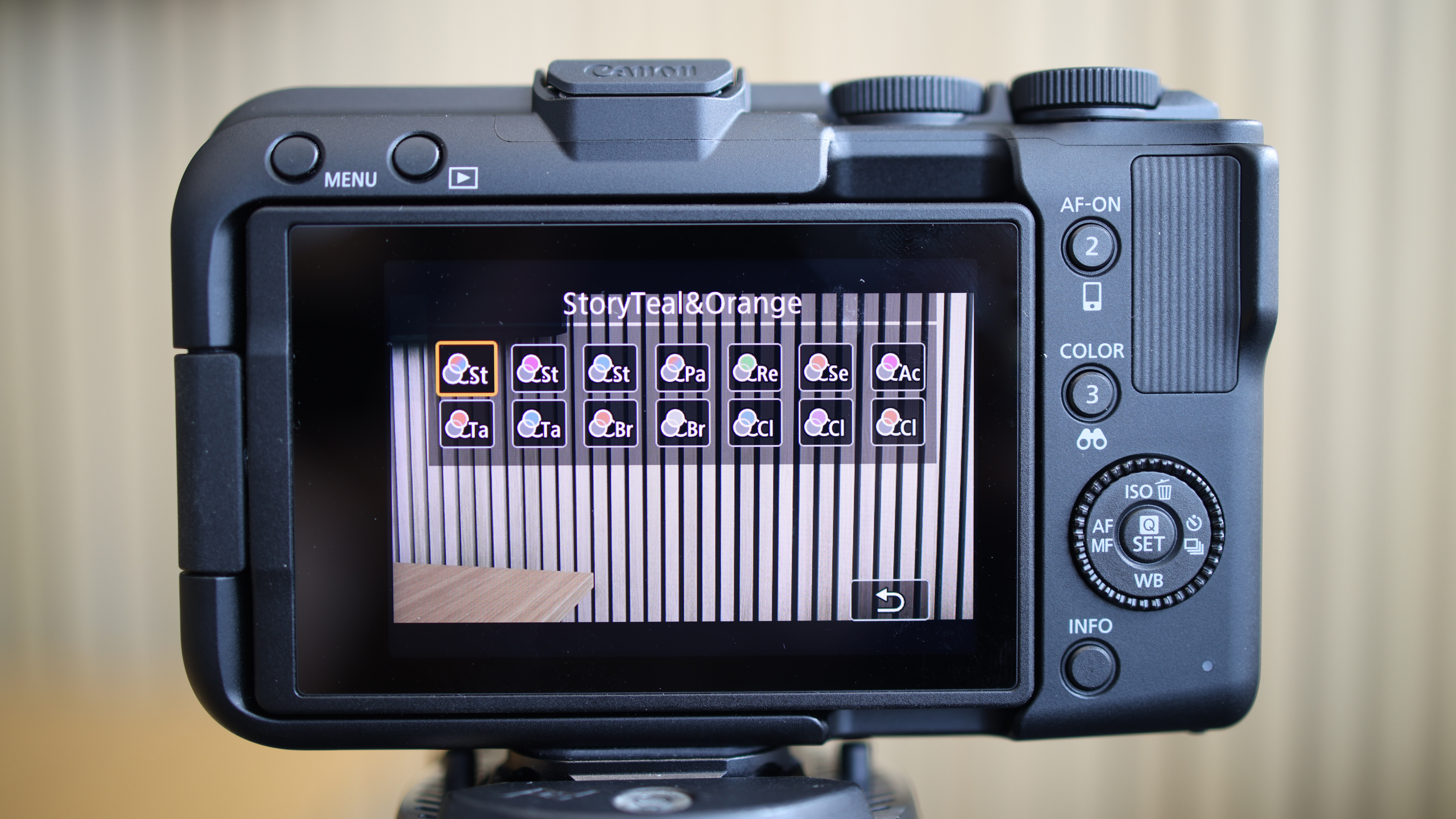 Rear screen of the Canon EOS R50 V